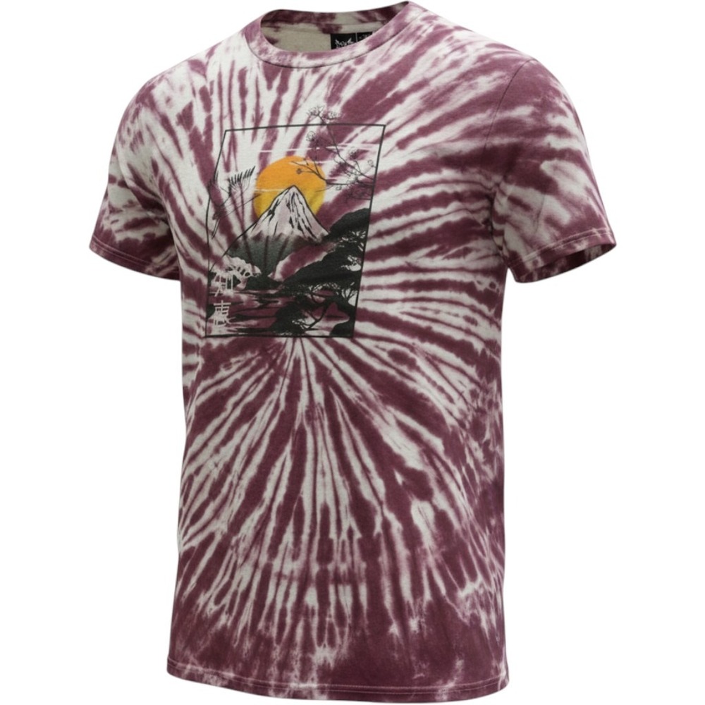 WXYZ MFG CO Mens Tie Dye Mount Fuji Graphic T-Shirt Purple White Large